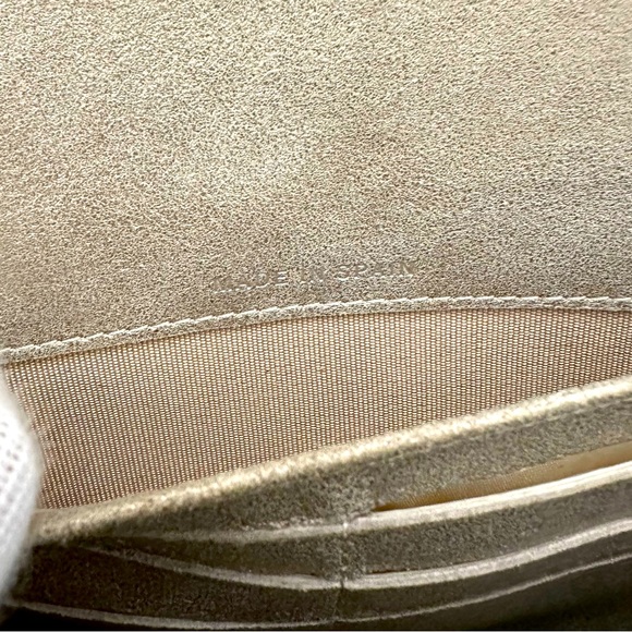 Chanel Gold Suede Leather Wallet On Chain - Picture 11 of 14